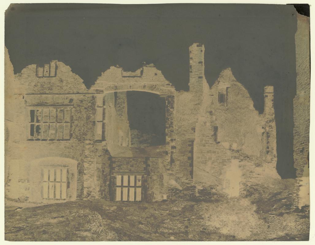Wax paper calotype negative. Neath Abbey from the West (1855-1860)