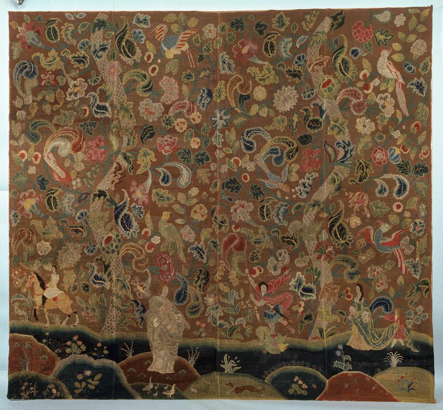 Embroidered wall hanging, Bryncunallt, Chirk, c. 1710-20