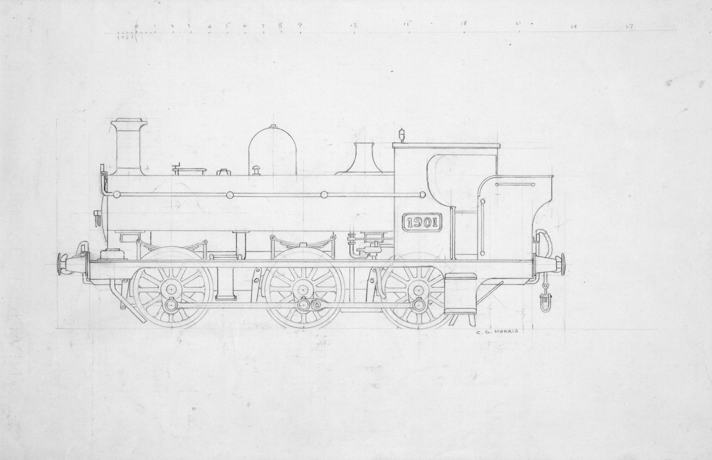 Locomotive No. '1901', drawing