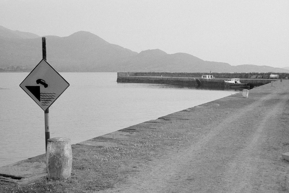 IRELAND. Kenmare. County Kerry. The sea front and danger sign. 1968