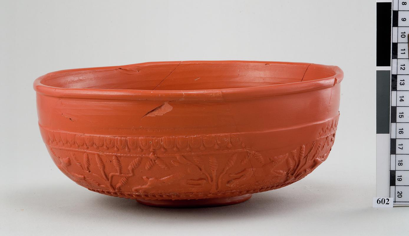 Roman samian bowl, decorated