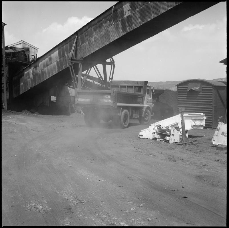 Black and white film negative showing Blaenavon Drift Mine, 1979.  'Blaenavon Drift 1979' is transcribed from original negative bag.