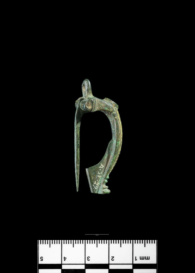 Roman copper alloy headstud brooch