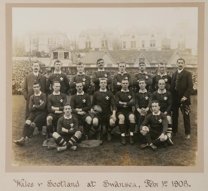 Photographic print of the Welsh rugby team