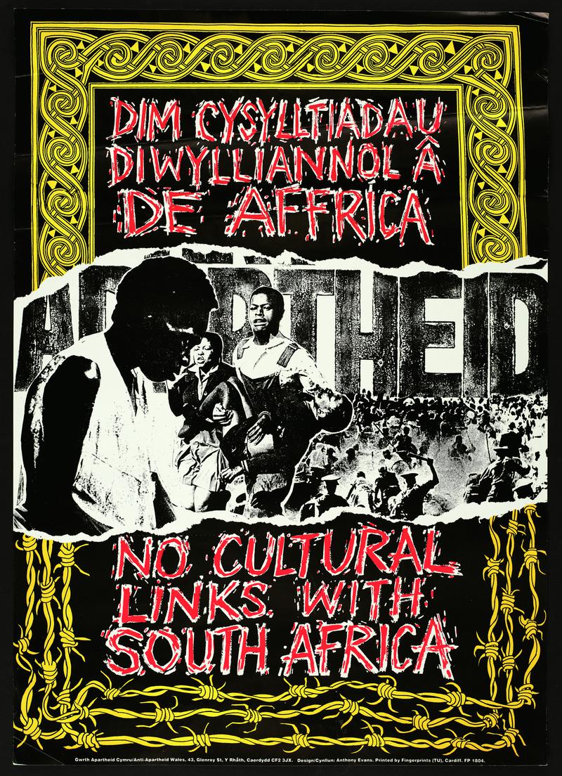 'Poster Dim Cysylltiadau Diwylliannol Â De Affrica No Cultural Links with South Africa.'