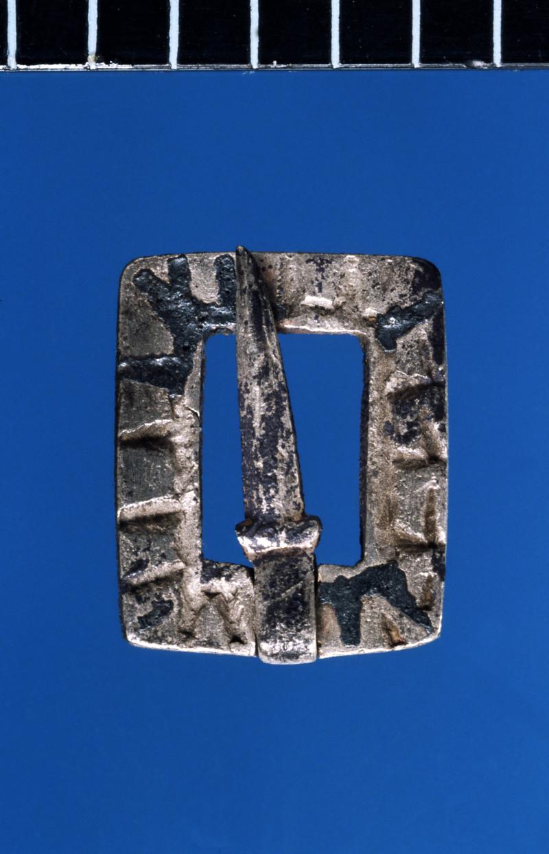 Medieval silver brooch