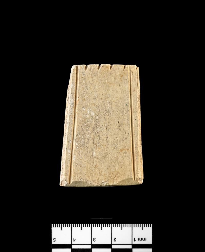 Roman bone scabbard box chape