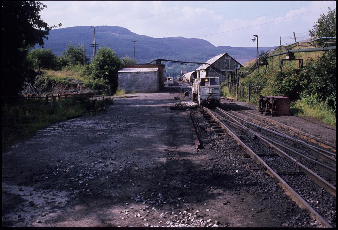 Colour film slide showing a locomotive at Blaengwrach Mine.