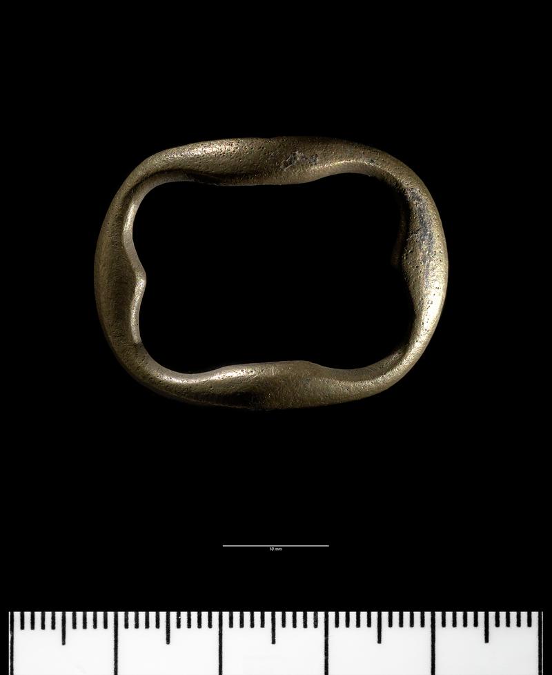 Small shoe buckle of copper alloy, 18th century AD