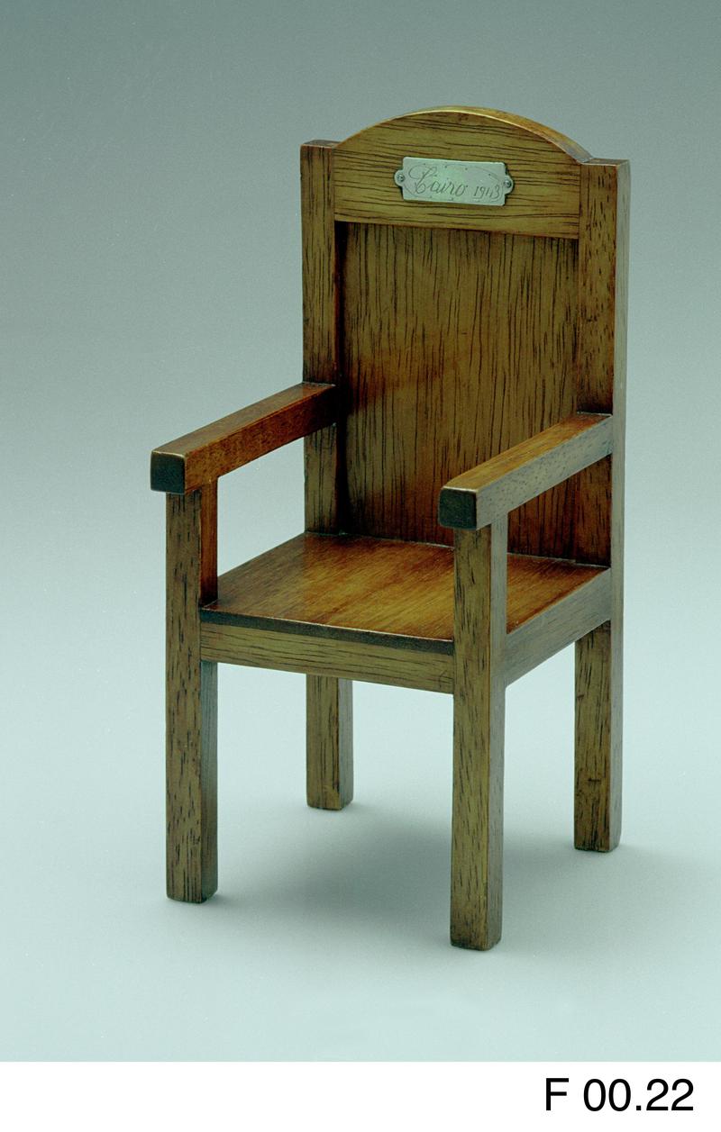 Miniature Eisteddfod chair Cairo 1943