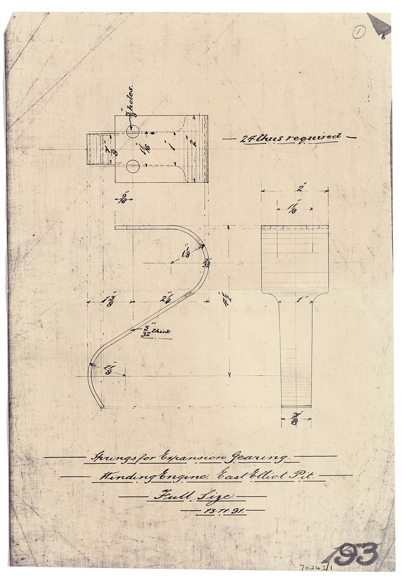 Elliot Colliery, engineering drawing