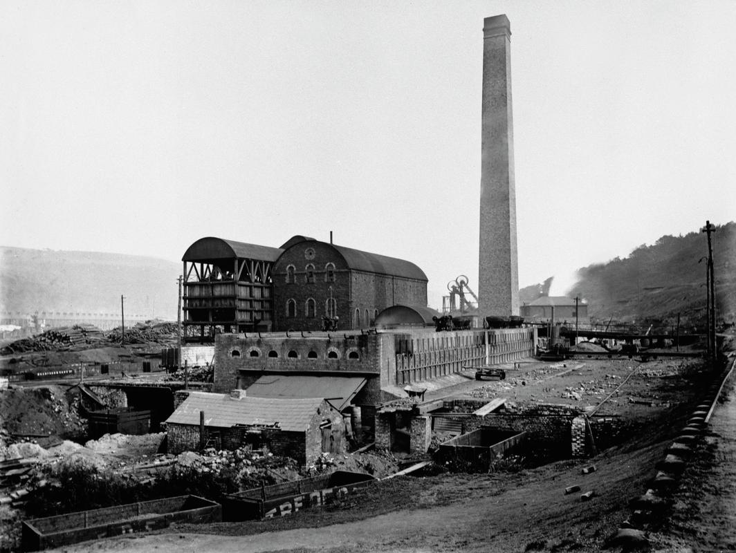 Ty Trist colliery (in the background) and coke ovens. Part of the Tredegar Iron & Coal Co.