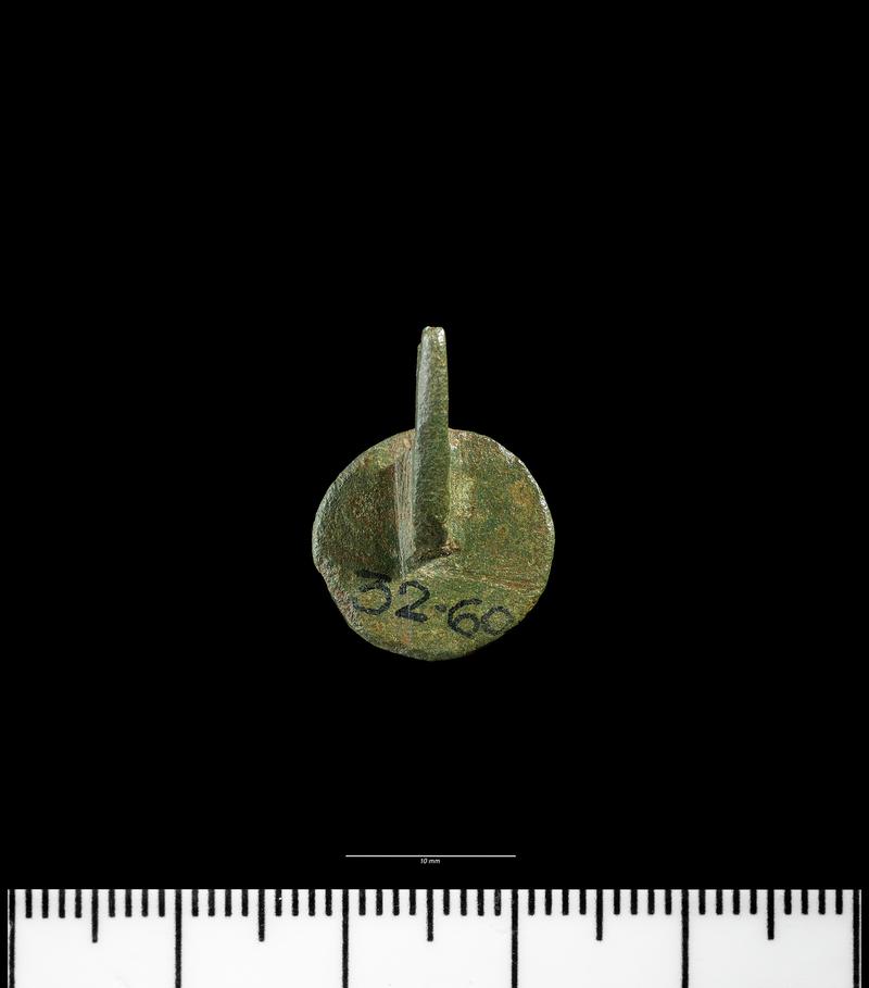 Roman copper alloy dress fastener, enamelled