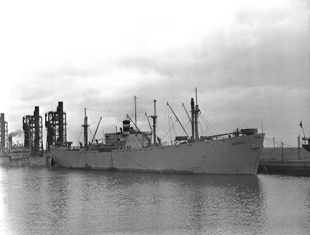 S.S. LESVOS, glass negative