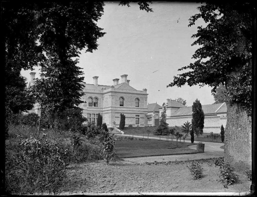 Front view of Pencisely House, Pencisely Road, Cardiff, from gardens.