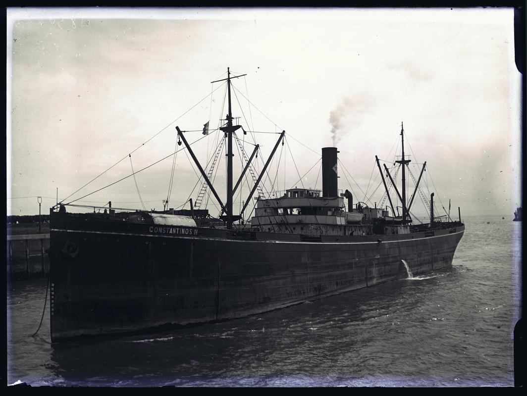 3/4 Port Bow view of S.S. CONSTANTINOS II, c.1936.
