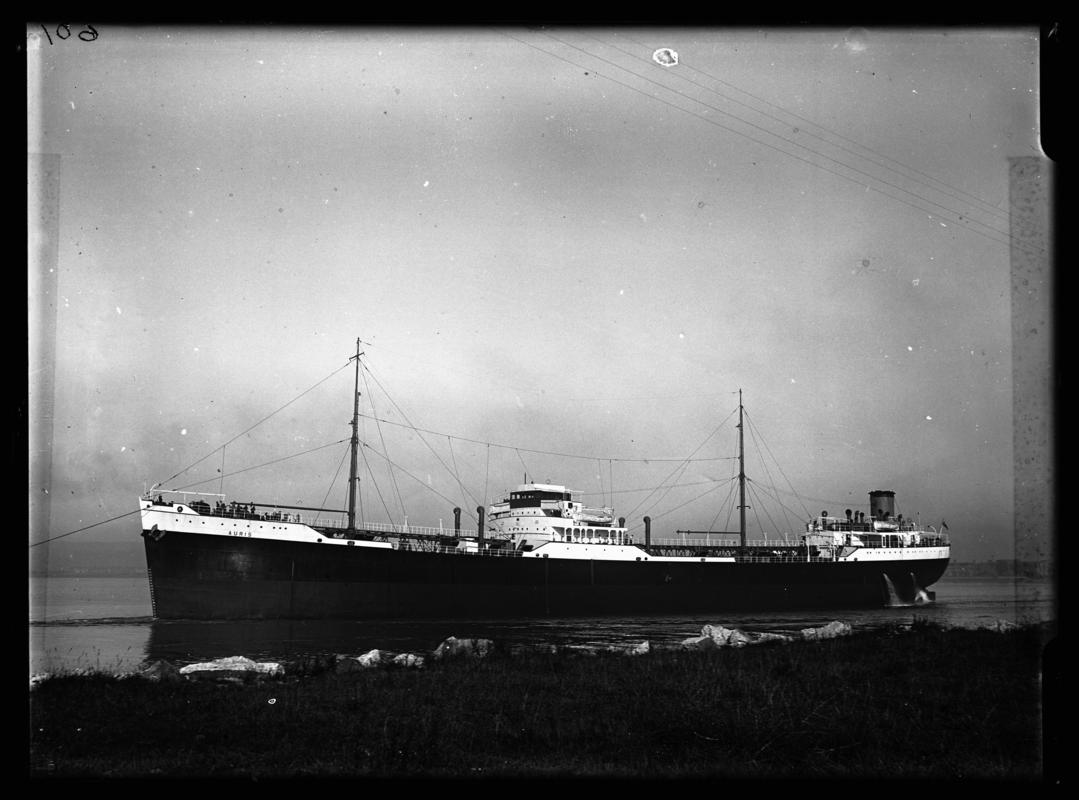 Port broadside view of M.V. AURIS, c.1936.