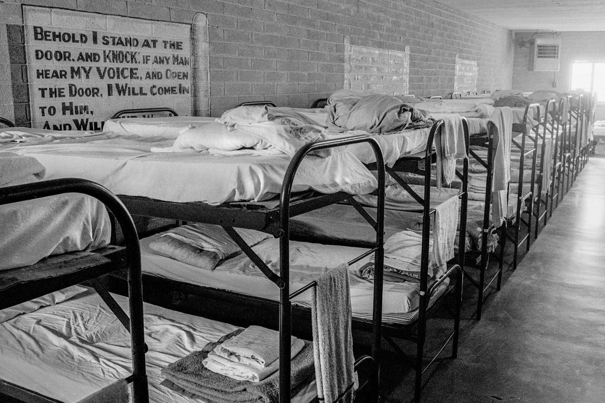 USA. ARIZONA. Phoenix. Light House Mission. Overnight beds for the very poor. 1979.