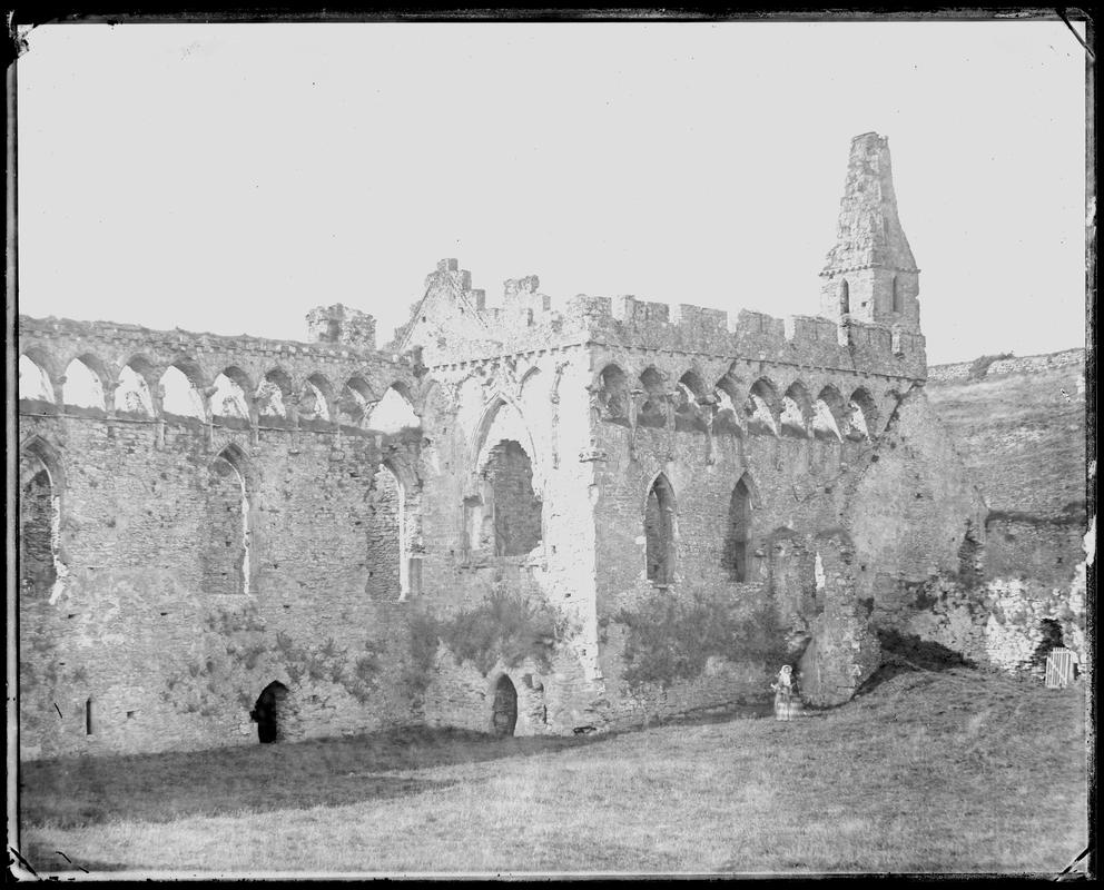 St. David's Courtyard, Chapel & Hall of the Bishops Palace (neg)