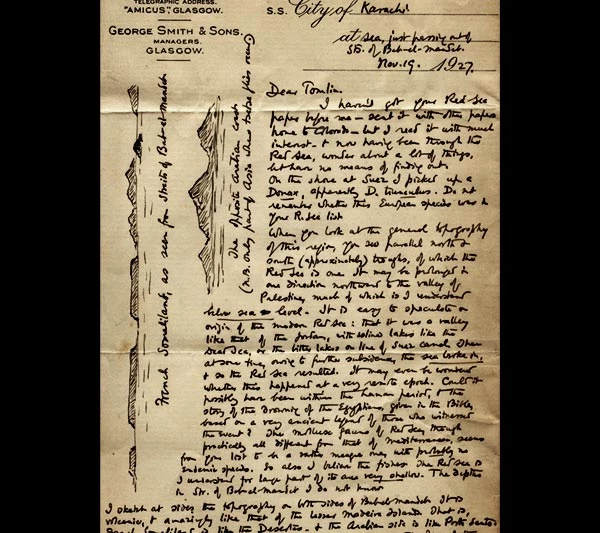 Llythyr a ysgrifennwyd ar y môr gan Theodore Dru Alison Cockerell. 