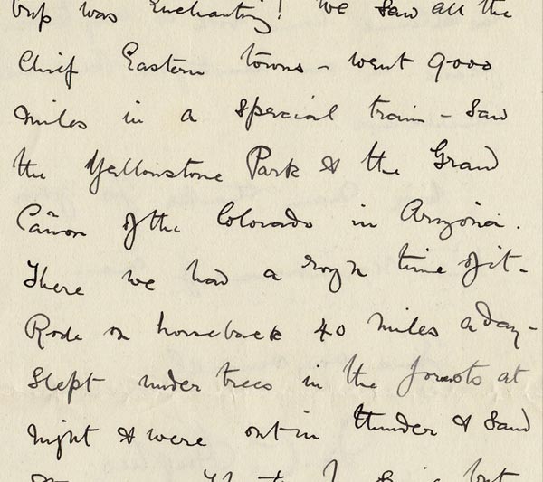 Llythyr oddi wrth C. Hughes yn disgrifio ei wyliau yn yr Amerig, 19 Ebrill 1892.