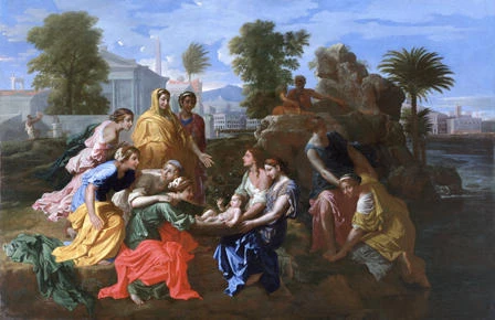 Nicolas Poussin (1594 - 1665), <em>Darganfod Moses</em>