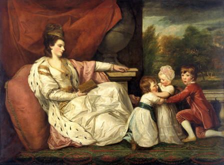 Joshua Reynolds (1723 - 1792), <em>Charlotte (Grenville), Y Foneddiges Williams-Wynn (1754-1830) a'i Phlant</em>