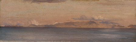 Distant View of Mountains in the Aegean Sea