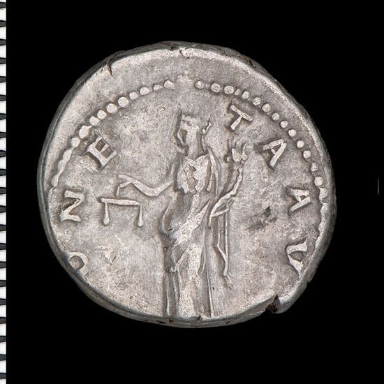 Moneta - ymgnawdoliad o'r bathdy a'r arian bath [Hadrian]
