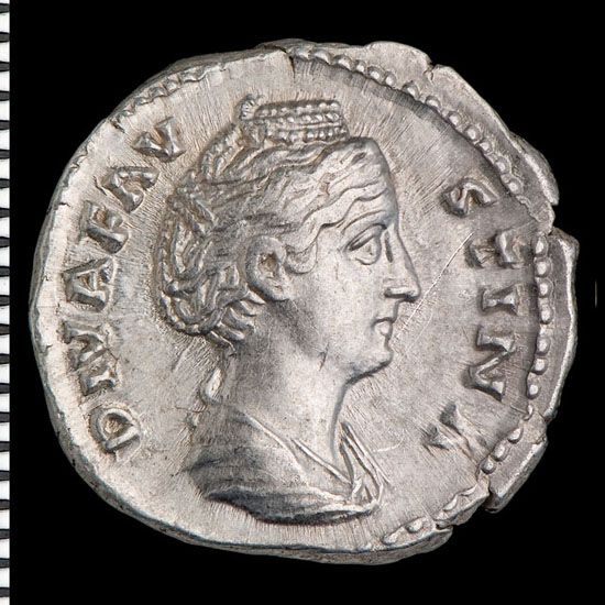 Faustina I, gwraig Antoninus (m.141); argraffiad coffa ('Diva')