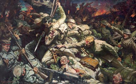 The Welsh at Mametz Wood (oil on canvas)