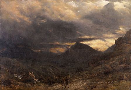 View of Snowdon (oil on panel)
