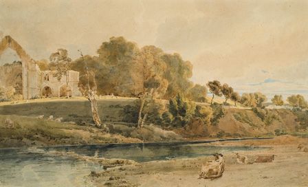 Bolton Abbey, Yorkshire, 1809 (w/c over pencil on card)
