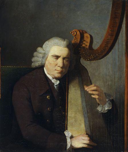The Blind Harpist, John Parry (oil on canvas)