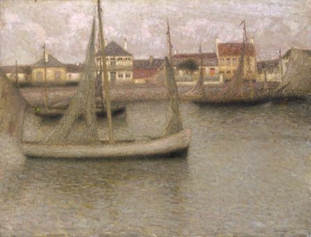 Boats, Heyst, 1900 (oil on canvas)