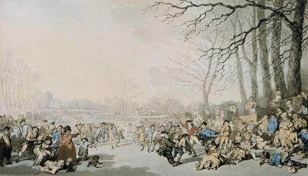 Skaters on the Serpentine, 1784 (w/c, ink and pencil on paper)