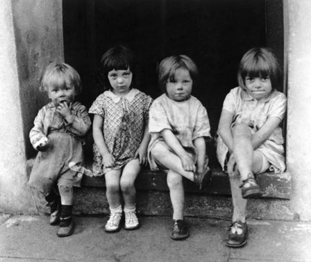 Children in South Wales 1937 (b/w photo)