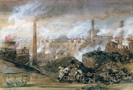Dowlais Ironworks, 1840 (w/c on paper)