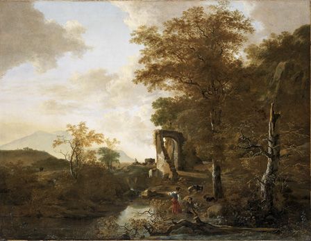 Landscape with Arched Gateway, c.1654 (oil on canvas)