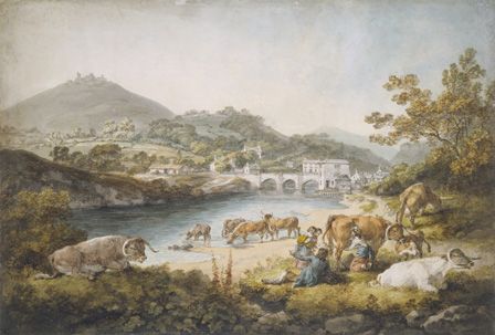 Llangollen and Dinas Bran, 1796 (ink & w/c on paper)
