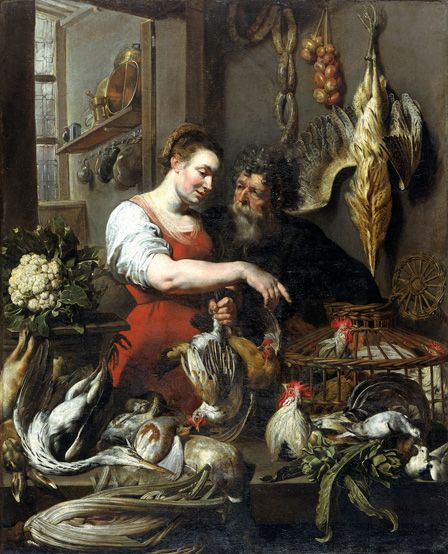 The Poulterer's Shop (oil on canvas)
