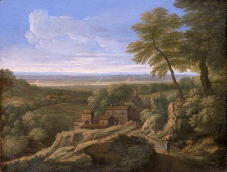 Classical landscape (oil on canvas)
