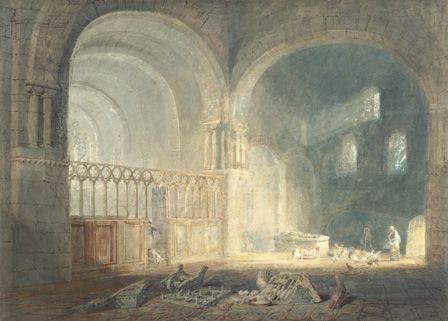 Transept of Ewenny Priory, Glamorganshire, c.1797 (w/c over pencil on paper)