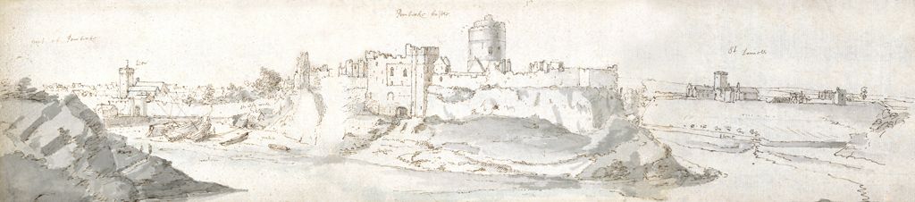 Pembroke Castle, c1678 (w/c & brown ink on paper)