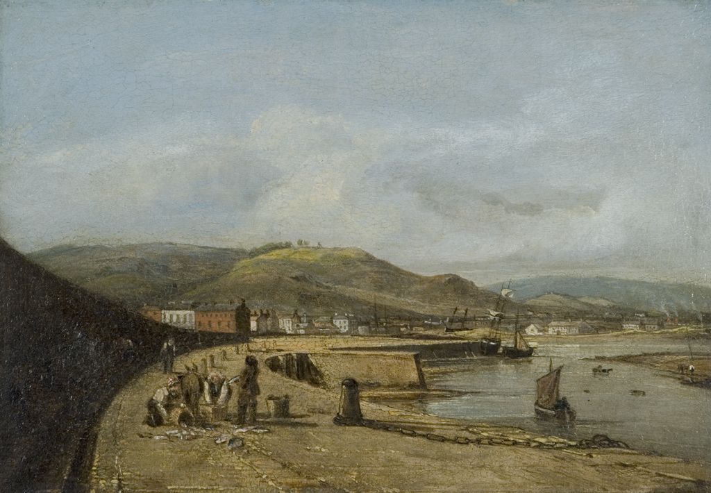 Swansea from the west pier, 1820 (oil on panel)