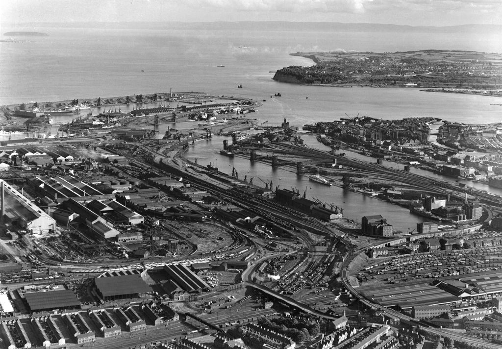 Cardiff docks, 1894 (b/w photo)