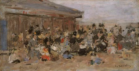 Y Traeth yn Trouville, 1890, Louis Eugéne Boudin