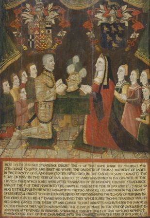 Syr Edward (bu f. 1535) a'r Foneddiges Elizabeth Stradlinge (bu f. 1513)