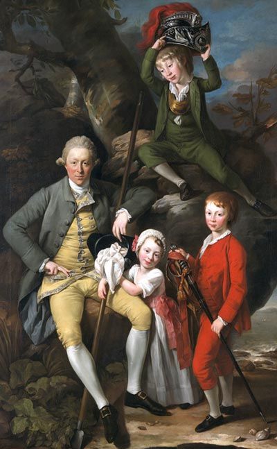 Henry Knight o Landudwg (1738-1772) gyda'i Blant