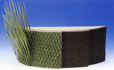 Model cŵyr o darn o foncyff o gnwpfwsoglau enfawr y Cyfnod Carbonifferaidd Diweddar.